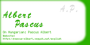 albert pascus business card